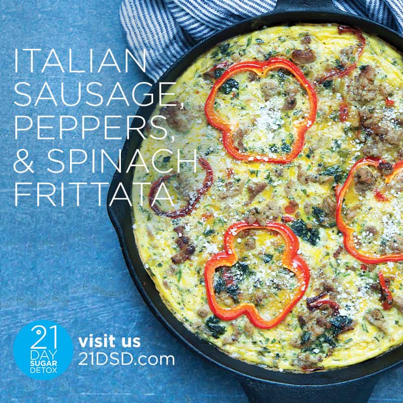 Italian Sausage, Peppers, & Spinach Frittata Recipe | 21-Day Sugar Detox